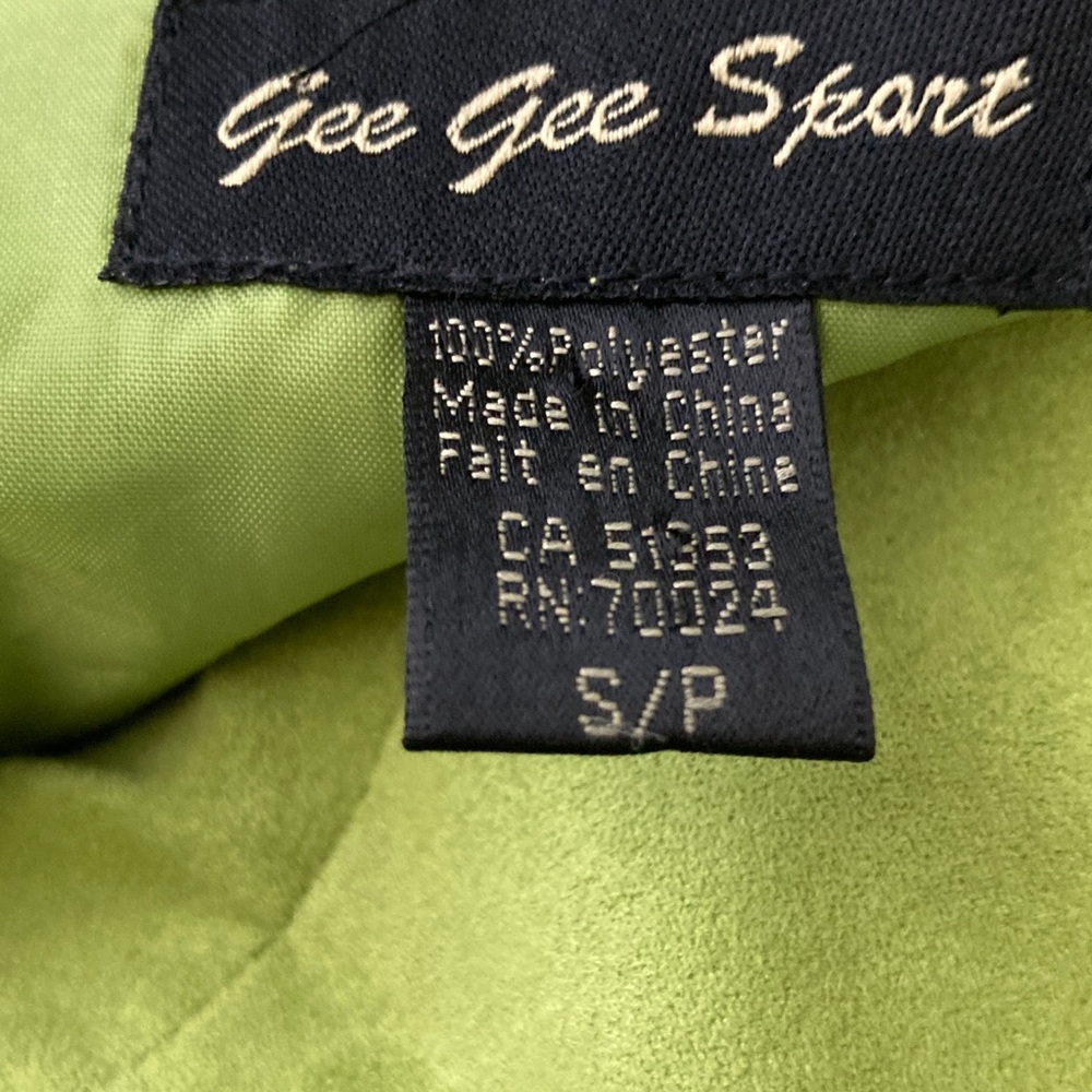 Gee Gee Sport Lime Green Faux Suede Blazer Jacket Womenโs Size S/P - Picture 9 of 13